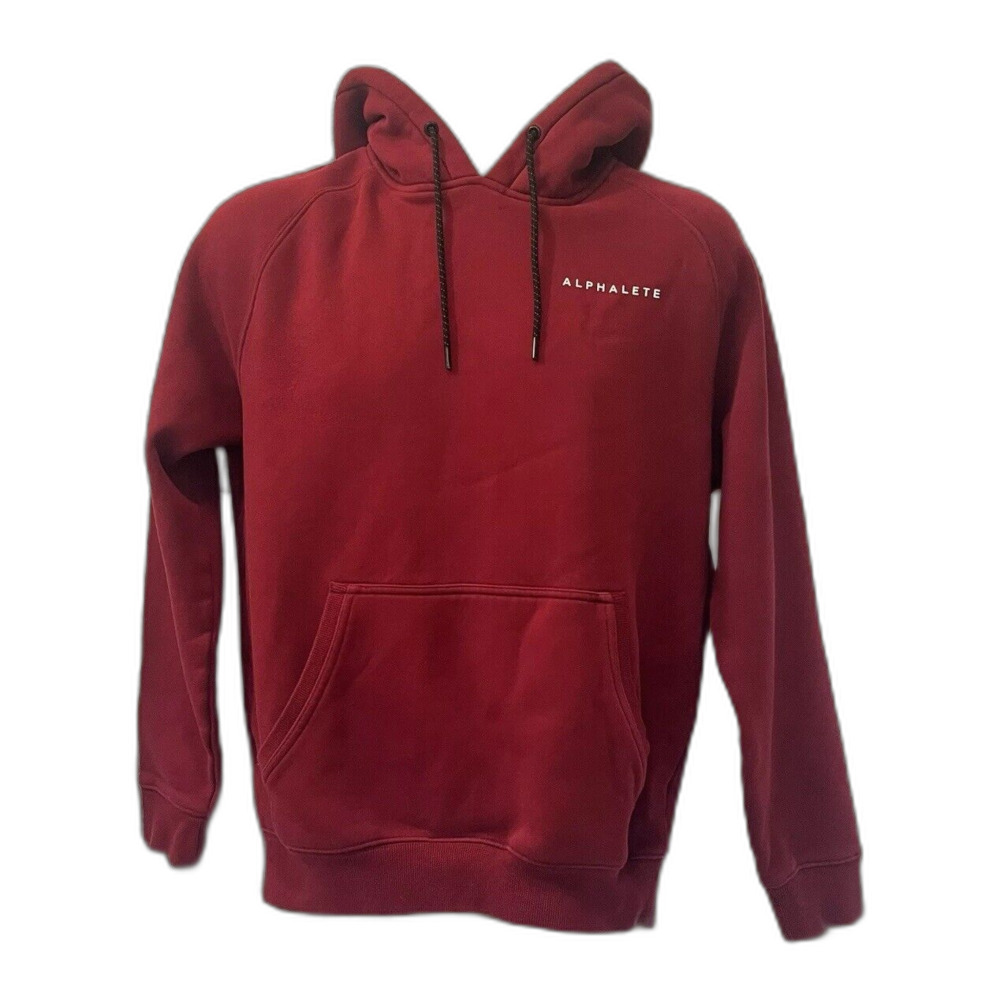 Alphalete Hoodie Mens L Burgundy Pump Cover Logo Gym Athleisure Weight Lifting